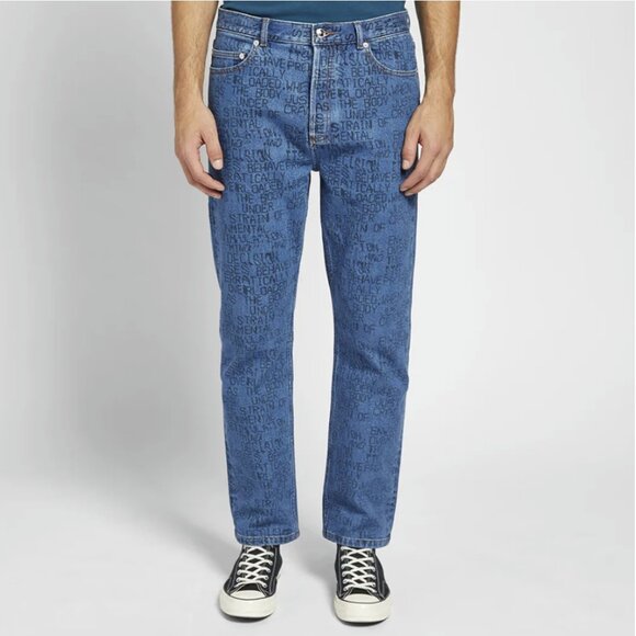 A.P.C. x Brain Dead Crypt Jeans Japanese Denim Blue Cotton Unisex Size 32 - Picture 1 of 16